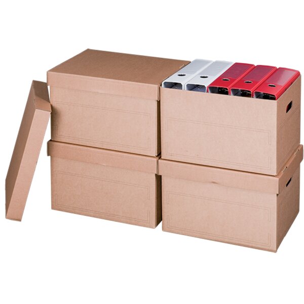 smartboxpro Boîte darchives/transport, à couvercle, marron