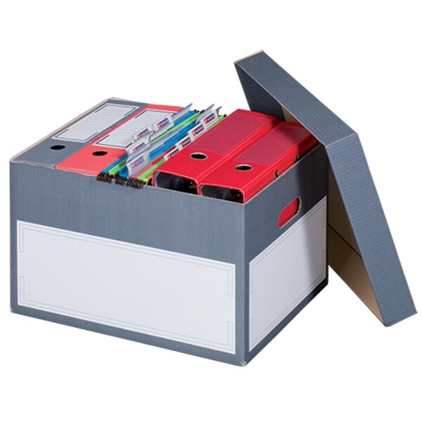 smartboxpro Boîte darchives/transport S, à couvercle, gris
