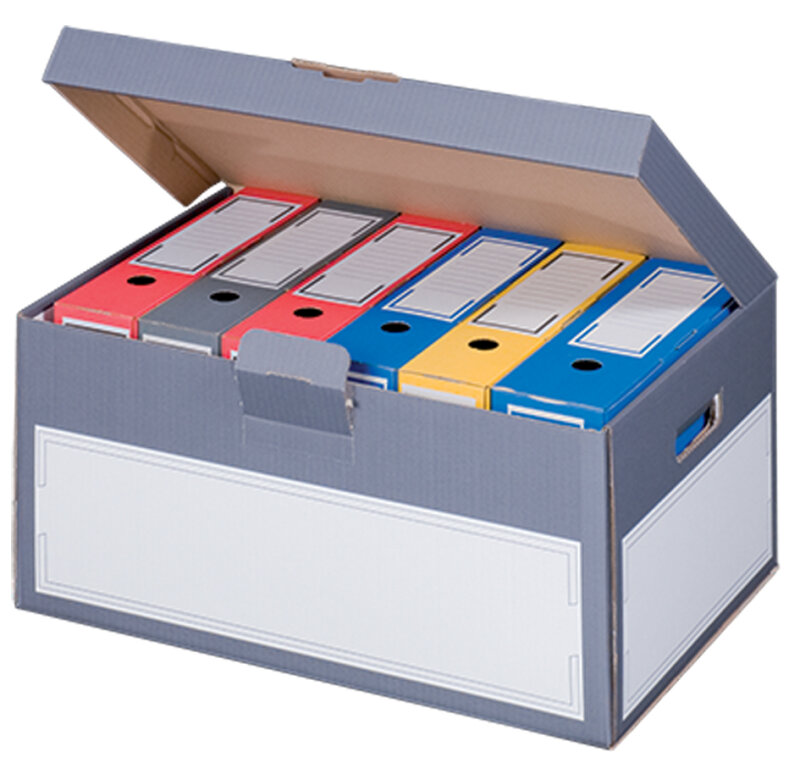 smartboxpro Bo&icirc;te darchives &agrave; couvercle, gris