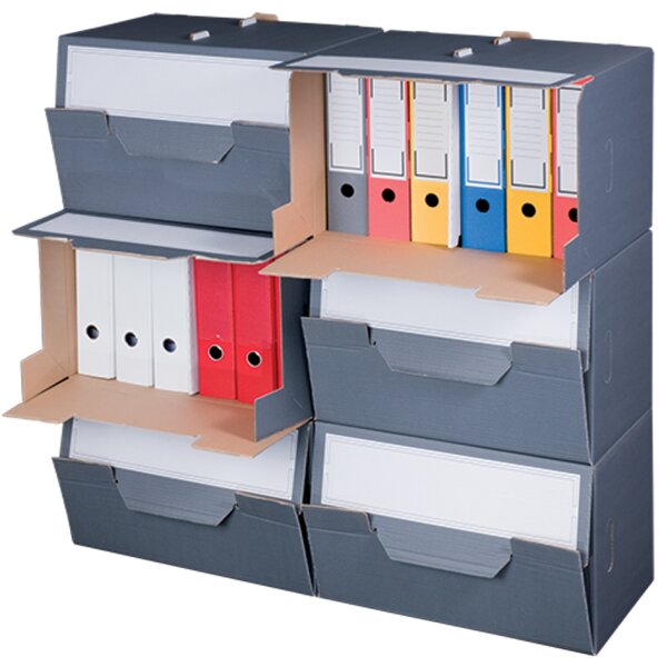 SMARTBOXPRO Archiv-Container, grau, mit Frontdeckel