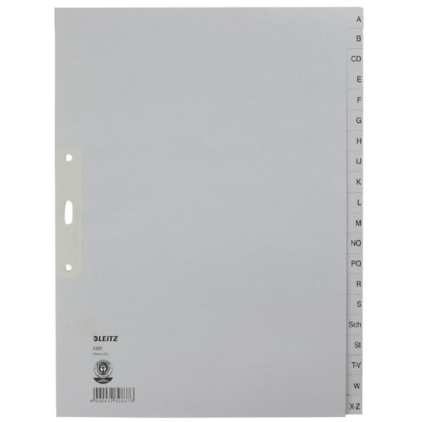 LEITZ Intercalaires en papier naturel, A-Z, A4+, mi-hauteur