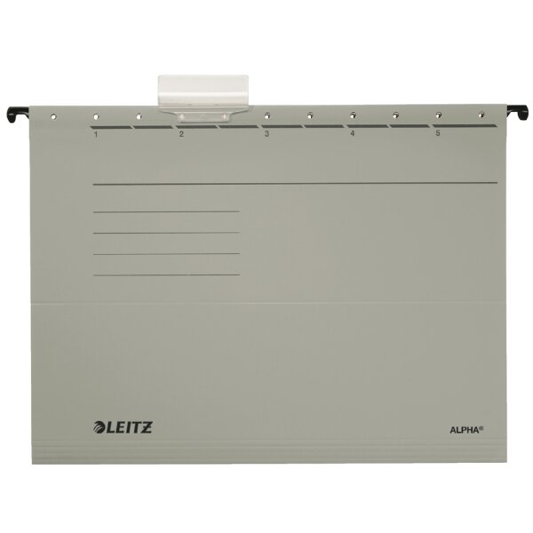 LEITZ ALPHA Hängemappe, A4, seitlich offen, grau