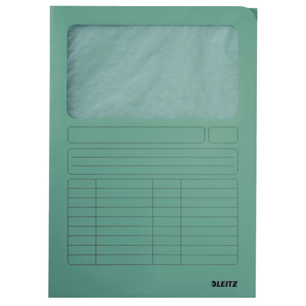 LEITZ Chemise à fenêtre, format A4, carton, bleu clair,