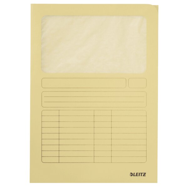 LEITZ Chemise à fenêtre, format A4, carton, bleu clair,