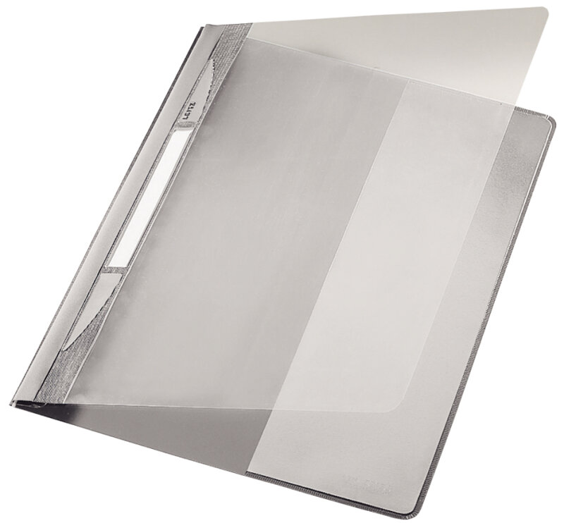 LEITZ Chemise &agrave; lamelle Exquisit, format A4+, PVC, gris
