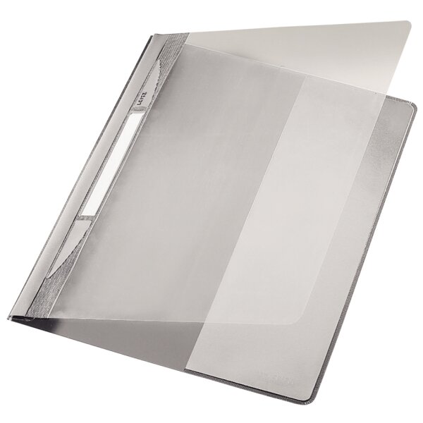 LEITZ Chemise à lamelle Exquisit, format A4+, PVC, gris