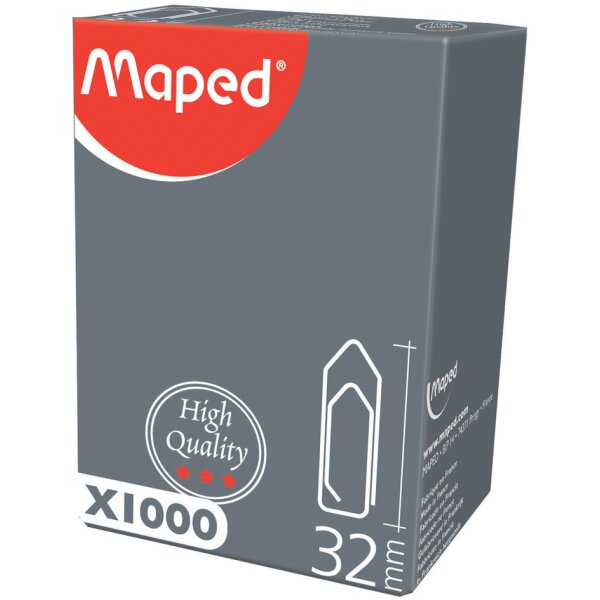 Maped Büroklammern, galvanisiert, 32 mm, Grosspackung
