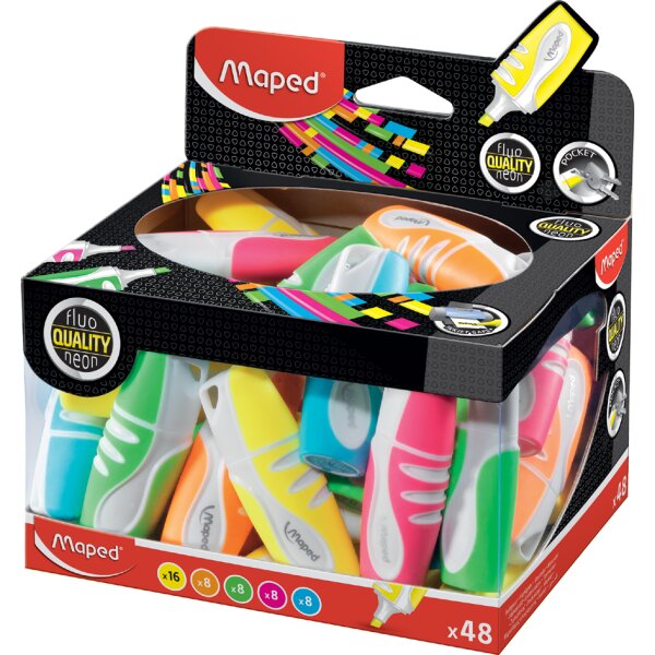 Maped Surligneur FLUOPEPS Soft Pocket, présentoir de 48