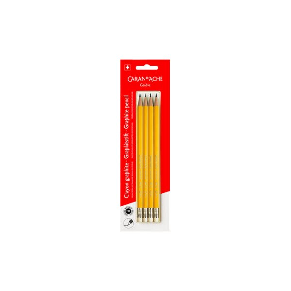 CARAN DACHE Bleistifte mit Radierer HB 351.372 4 St&uuml;ck