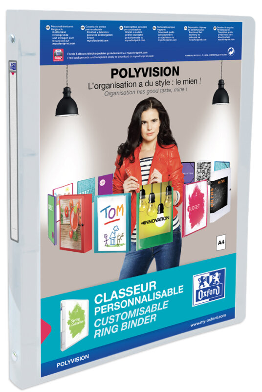 Oxford Classeur personnalisable POLYVISION, 20 mm, incolore