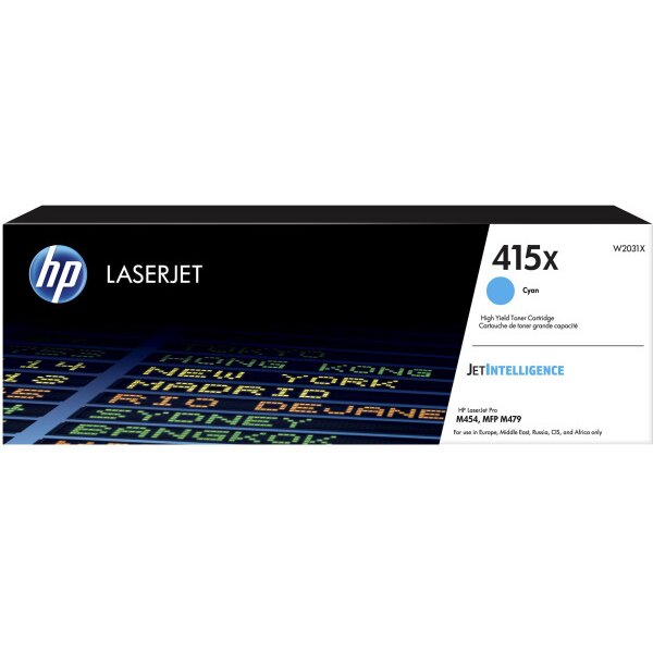 HP Cartouche toner 415X cyan W2031X CLJ Pro M454/MFP M479 6000 p.