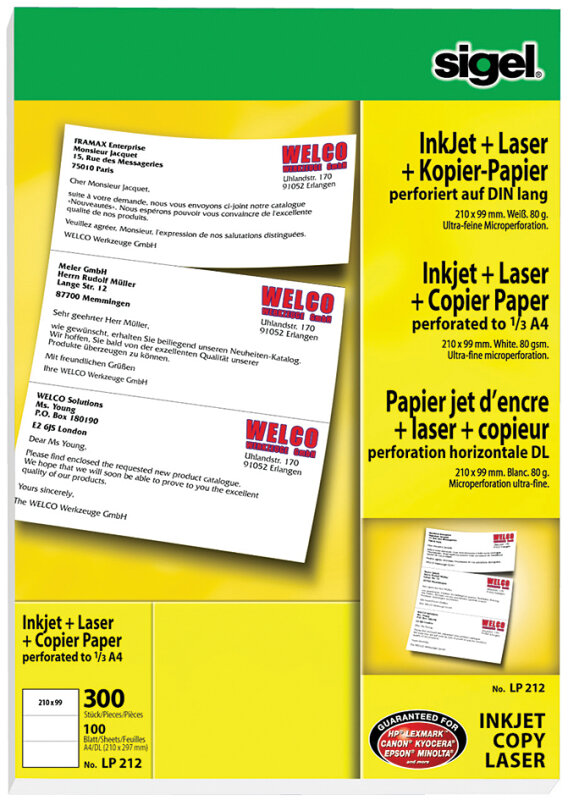 sigel Multifunktionspapier "MultiPrint",A4 perforiert auf A5