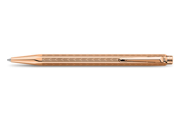 CARAN DACHE Stylo &agrave; bille Ecridor Chevron 898.207 dor&eacute; rose