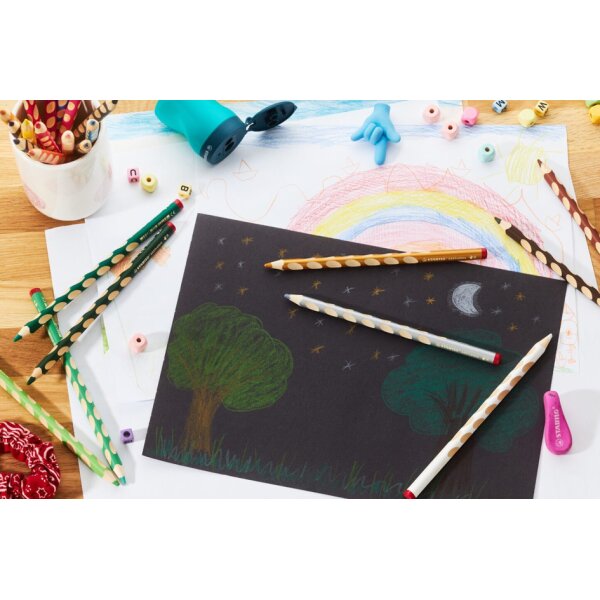 STABILO Crayon de couleur EASYcolors, pour droitiers, bleu