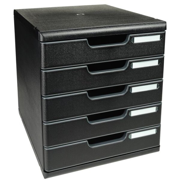 EXACOMPTA Schubladenbox MODULO A4, 5 Schübe, schwarz