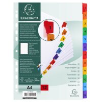 EXACOMPTA Intercalaires en carton 1-12, A4, 12 touches