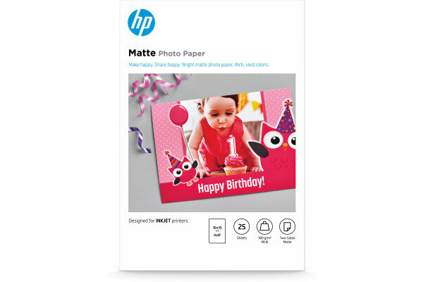 HP HP Matte Photo Paper 10x15cm 7HF70A InkJet, 180g 25 feuilles