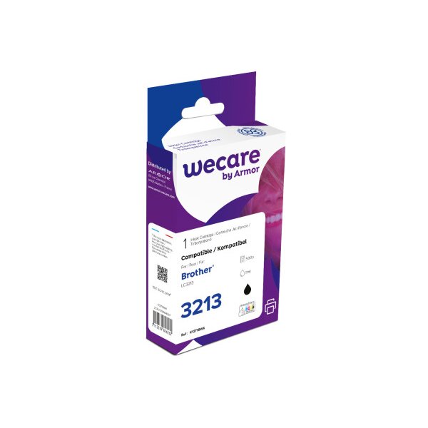 WECARE Encre rebuilt noir LC-3213BKWE p. Brother DCP-J774DW 11ml