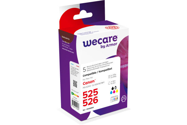 WECARE Multi rebuilt 525/526 BKCMY CLI-526PACKWE p.Canon PIXMA iP 4850 19/4x9ml