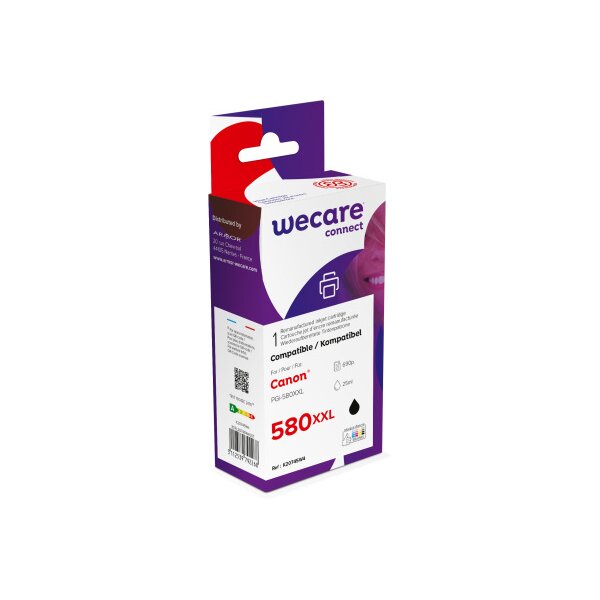 WECARE Tinte XXL rebuilt PGBK PGI-580XXLBKWE zu Canon Pixma TS6150 25ml