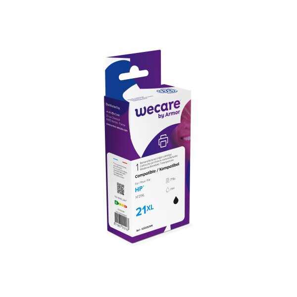 WECARE Tinte 21 rebuilt schwarz C9351AEWE zu HP PSC 1410 21ml