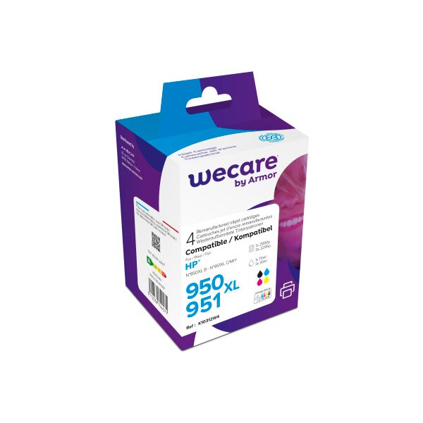 WECARE Multi 950XL/951 rebuilt CMYBK C2P43AEWE p.HP OJ Pro 8100 75/3x30ml