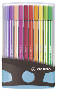 STABILO Stylo feutre Pen 68, ColorParade de 20, gris/rose