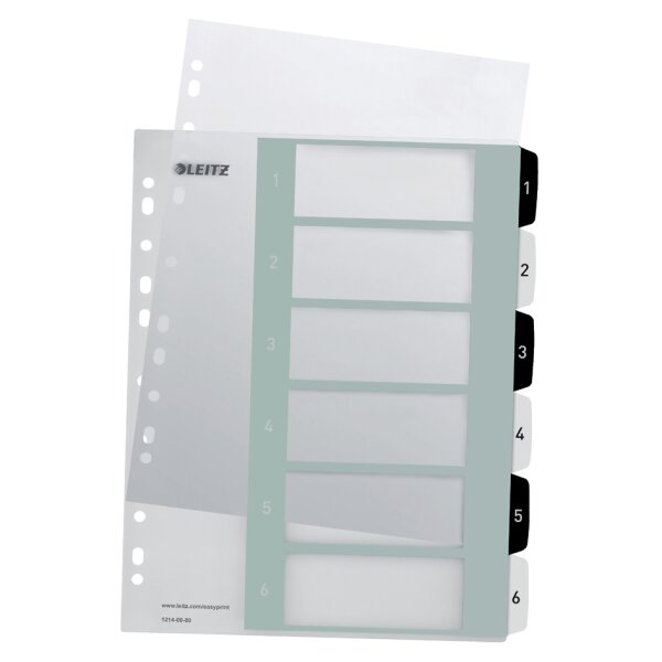 LEITZ Intercalaires en plastique WOW, num&eacute;rot&eacute;, 1-10