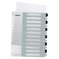 LEITZ Intercalaires en plastique WOW, numéroté, 1-10