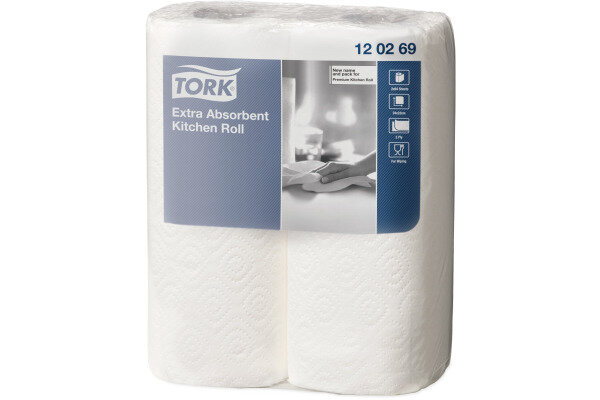 TORK K&uuml;chenrolle 473488 weiss, 2-lagig 2 St&uuml;ck