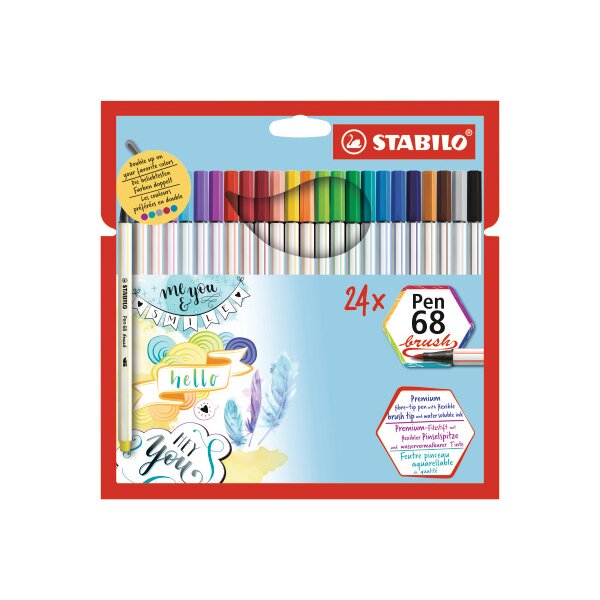 STABILO Stylo Fibre 68 brush 568/24-211 ass. 24 pcs.