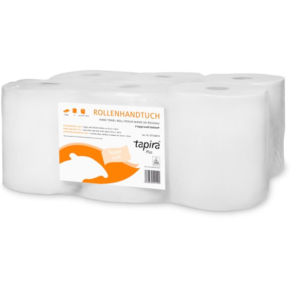 Tapira Rouleau dessuie-mains Plus, 2 couches, 140 m, blanc