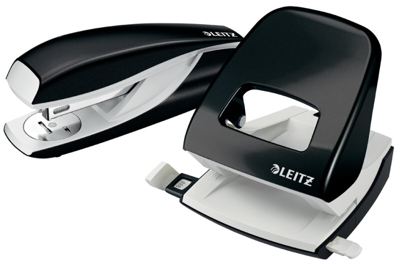 LEITZ Heftger&auml;t- &amp; Locher-Set Nexxt WOW, schwarz-metallic