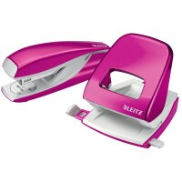 LEITZ Agrafeuse & perforateur Nexxt WOW, noir métallisé