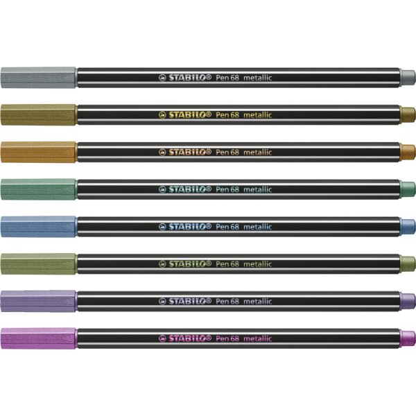 STABILO Feutre Pen 68 metallic, étui en métal de 8