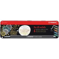 STABILO Fasermaler Pen 68 metallic, 8er Metalletui