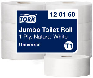 TORK Grossrollen-Toilettenpapier Jumbo, 1-lagig, weiss,...
