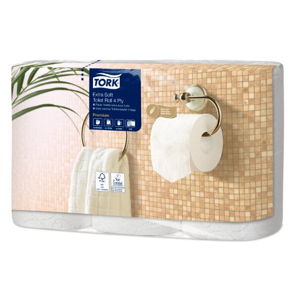 TORK Toilettenpapier, 4-lagig, weiss