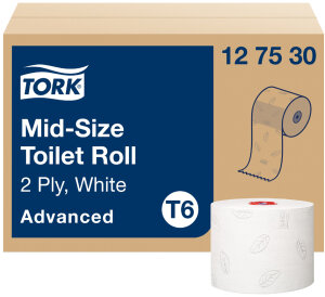 TORK Midirollen-Toilettenpapier, 2-lagig, weiss, 100 m