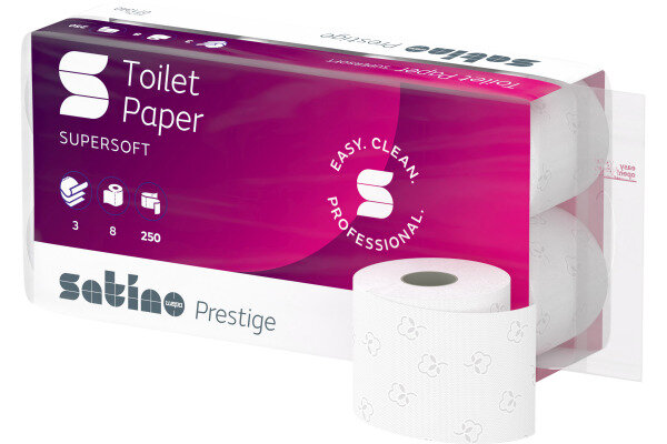 SATINO Toilettenpapier HiLine 071340 3-lagig, 8 Rollen &agrave; 250 Blatt