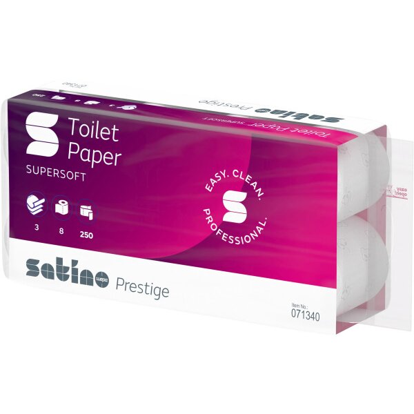 SATINO Toilettenpapier HiLine 071340 3-lagig, 8 Rollen &agrave; 250 Blatt