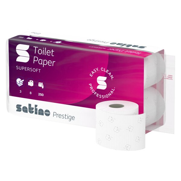 SATINO Toilettenpapier HiLine 071340 3-lagig, 8 Rollen &agrave; 250 Blatt