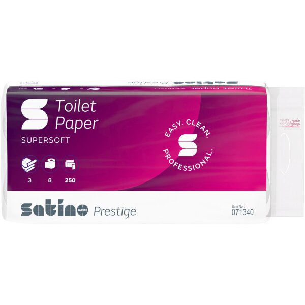 SATINO Toilettenpapier HiLine 071340 3-lagig, 8 Rollen &agrave; 250 Blatt