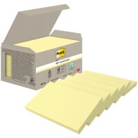 Post-it Haftnotizen Recycling notes, 76 x 76 mm, gelb