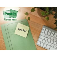 Post-it Haftnotizen Recycling notes, 76 x 76 mm, gelb