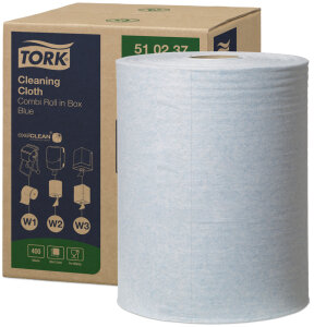 TORK Rouleau nettoyant multi-usage, 1 couche, 380 m, bleu