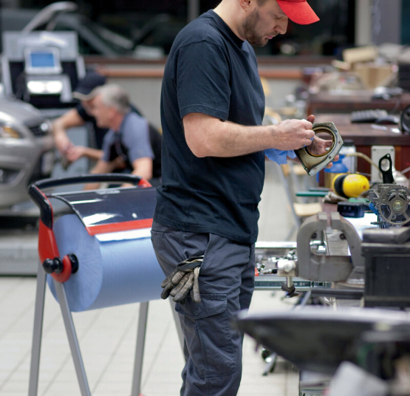 TORK Putzrollen-Bodenst&auml;nder, Metall Kunststoff, rot schwarz