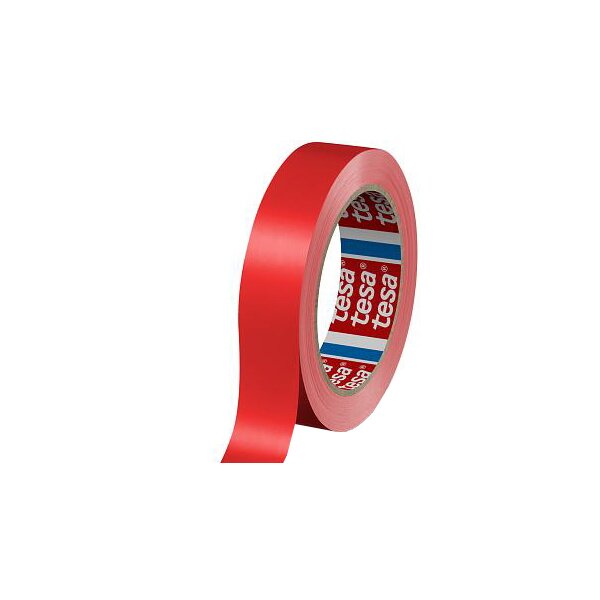 tesa Ruban adhésif demballage 60404, 6 mm x 66 m, rouge