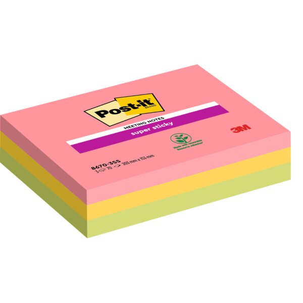 Post-it Bloc-note super sticky Meeting Notes, 152 x 101 mm