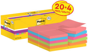 Post-it Haftnotizen super sticky z-notes, 76 x 76 mm, 20+4